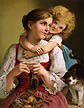 mother and daughter - child hugging mother