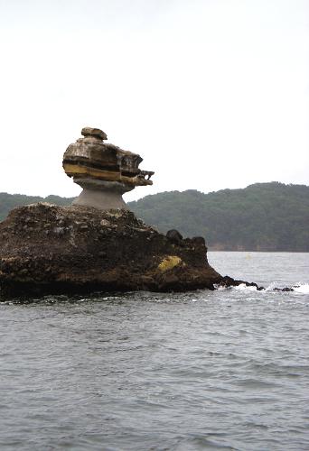 Matsushima bay cruise; floating remnant - Taken in Miyagi, Japan, July 2007