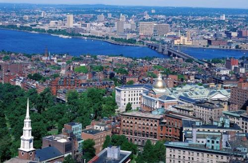 Boston massachusetts - aerial view of boston