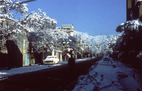 Snowy streets of Tehran, Iran - 1971