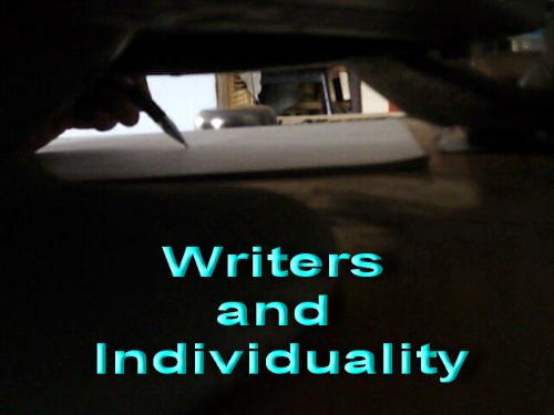 Writers and Individuality - This photo is just exposing a hand with a pen over a paper ... It indicates the writing and its scope relatively!