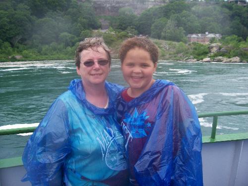 My daughter and My mom on the Maid of the Mist - Niagara Falls Canada- we went on the Maid on the Mist- Picture is of my mom and daughter- You don't get too wet! It was alot of fun!