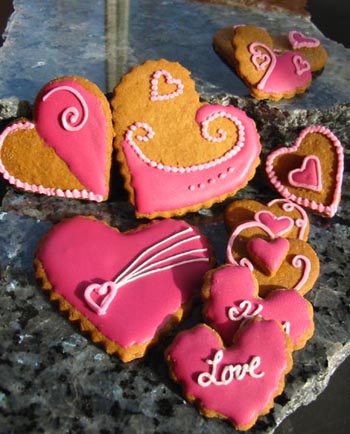 Valentine Cookies - Heart shaped decorated cookies for your sweetheart!