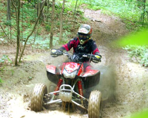 Riding in the MUD - Me going through a puddle