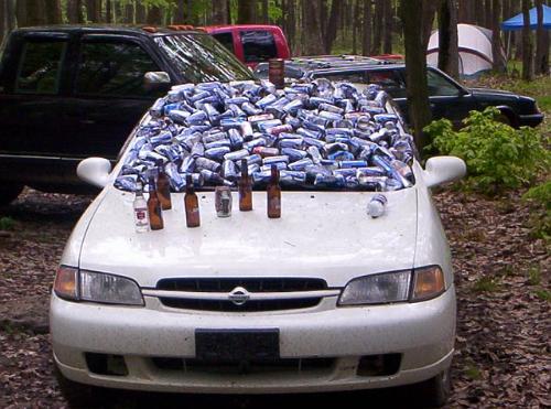 Pranks - This is the car and the cans lol..sooo bad...