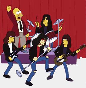 Homer Simpson and The Ramones - Homer Simpson and The Ramones on an episode of The Simpsons.