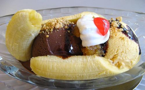 Ice cream - delicious banana boat ice cream