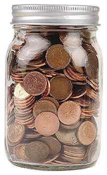 Money Jar - Always live within your means ... if you can't afford something then find something just as good that you can afford!