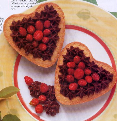 Strawberries & Chocolate - Strawberries & chocolate icing on top of a heart shaped cake!
