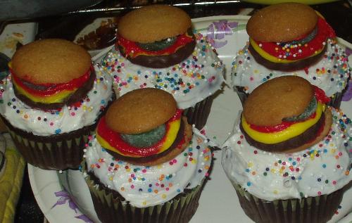 Cupcakes - Hamburger cupcakes that I made this past week. Very easy and fun to make.