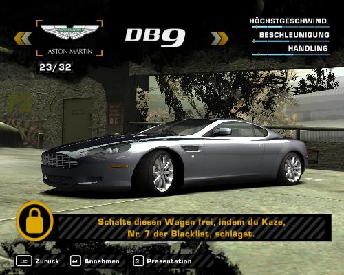 aston martin db 9 - a nfs carbon car