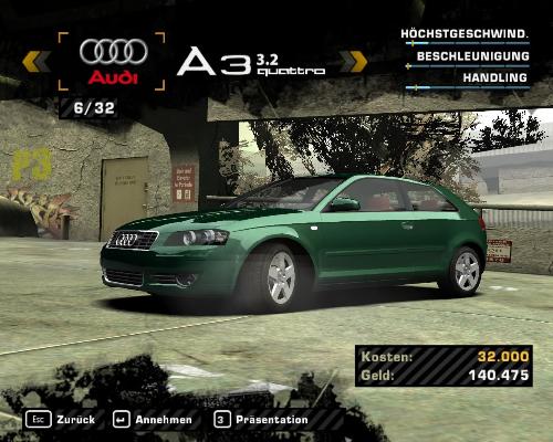 audi a3 - a need for speed carbon car
