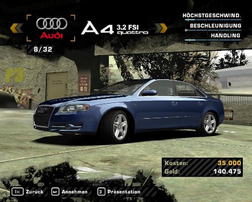 audi a4 - a nfs carbon super-car