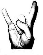 metal hand - black and white metal hand