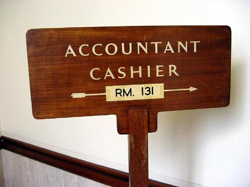 Accountant cashier - a signboard of an accountant
