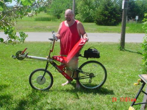 E-Bent - my 3rd attempt at a recumbent before i added the xtracycle to the back
