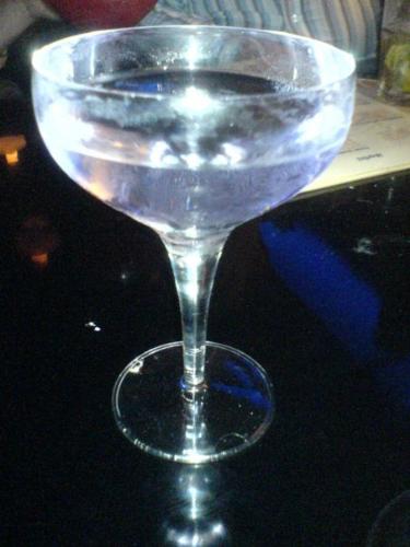 Violet Martini Cocktail - This is a picture of a violet martini cocktail, made with parma violet, lavender, and plain vodka.