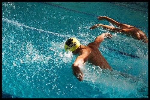 Swimming - Varsity Boys 200 Fly  PESH vs. Rockwall & Rockwall-Heath, 2006  Photo-Finish Winner: Plano East Senior High Varsity Boys