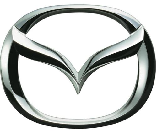 Chrome Mazda front logo emblem - Chrome Mazda front logo emblem on white background