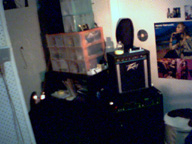 my home studio - this is the corner of my room with my trace eliot amp
yah a disco ball too ..
thats make a musicman