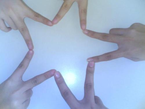 Star - We made a star out of our own fingers..So cute!