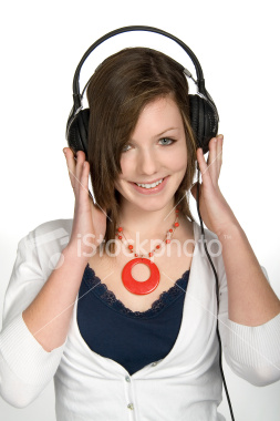 music lover - a girl listening to some music on headphones