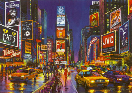 New York - a painting of Times Square in New York