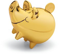 Golden Piggy Bank - A Golden Piggy bank with a golden coin.