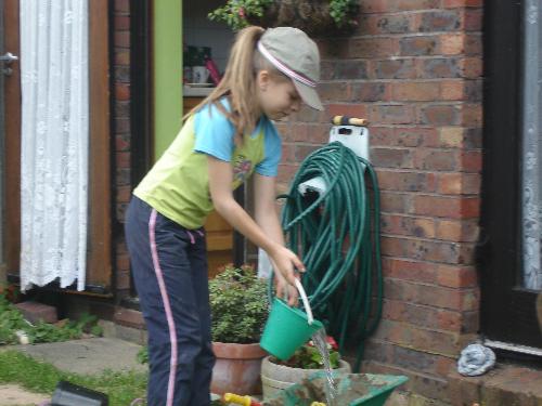 Lauren At Work! - Lauren at work in the garden.