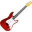 classic rock - a red and white guitar