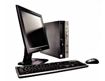 a photo of a set of desktop, a black new style com - a photo of a set of desktop, a black new style computer