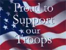 troops - American flag background with 'Proud to support our troops'