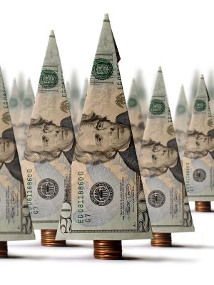 Money Trees - Little trees that are shaped out of american dollars.