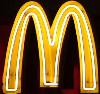 McDonalds - A neon sign of the big 'M' for McDonald's.