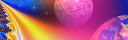daydreaming - a small pic of the planets in a purple/pink/blue collage