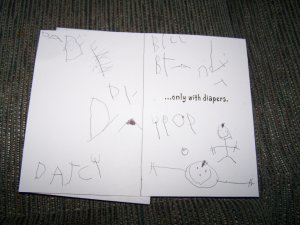 signed card - This is a card that my son signed for my Dad's birthday. Our parents love opening cards that he wrote in.