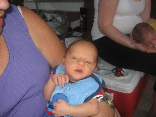 My newest grandson - This is a photo of my newest grandson. He is about 1 month old here. He is a handsome little guy.