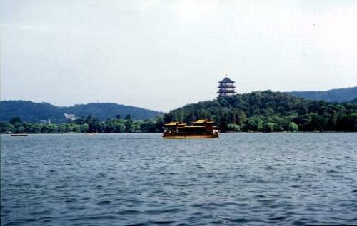 view of west lake from a row boat - as the subject