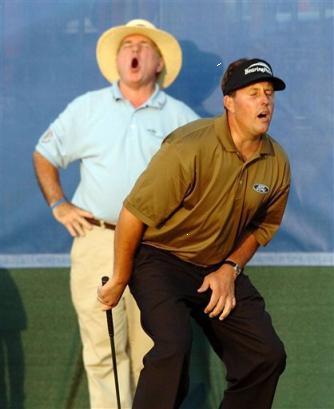 Funny Phil Picture - The funniest Phil Mickelson picture ever. I believe it is Dave Pelz in the background.