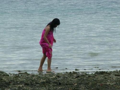 Picking some shells - :) At Pearl Farm Beach Resort, Davao City