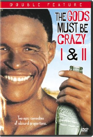 The Gods Must Be Crazy - Title: 'The Gods Must Be Crazy'  Cast: Written and directed by Jamie Uys with Marius Weyers, Sandra Prinsloo,  and N!xau.  Info: Color, English/Afrikaans/Ungwatsi, Botswana, 109 min, 1980.  Summary: A Sho in the Kalahari desert encounters technology for the first time in the shape of a Coke bottle. Meanwhile, we are introduced to a school teacher assigned to a small village, a despotic revolutionary, and a clumsy biologist.  Review: 'The 1980 South African film The Gods Must Be Crazy emerged virtually out of nowhere to become one of the biggest international hits of the decade, although the film did not achieve any North American success until it was imported here four years after its release elsewhere. The movie plays as a sort of National Geographic special with a laugh track, offering up farcical humor in the light of some rather serious-minded socio-political concerns. ... '
