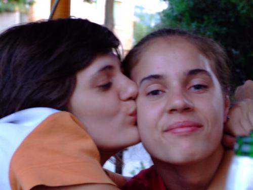 me and my little sister - in a loving moment