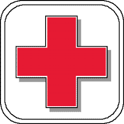 Hospital?????? - Red cross symbol.