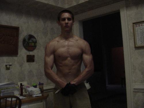 me flexing again... - just a picture of me after a workout.