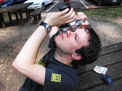 Photographer  - shooting upwards