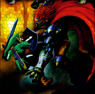 Zelda - A picture of Link Vs. Ganondorf in a duel