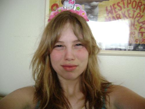 me! - What's sadder, that I own a hello kitty crown or that I took a picture of myself wearing it?