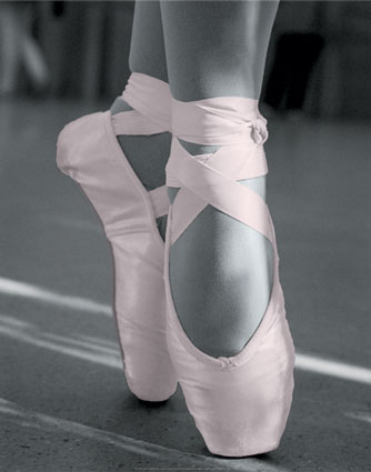 ballet - A photograph of ballet shoes.