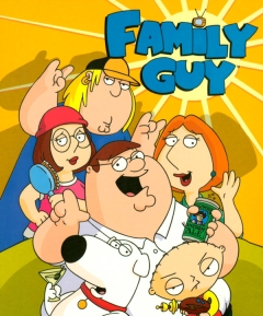 Family Guy Logo - Family Guy is an American animated television series about a nuclear family in the fictional town of Quahog (IPA ['ko?h?g] or ['ko?h?g]), Rhode Island. It was created by Seth MacFarlane for FOX in 1999. The show uses frequent 'cutaway gags' — jokes in the form of tangential vignettes that do not advance the story.  Family Guy was cancelled once in 2000 and again in 2002, but strong DVD sales and the large viewership of reruns on Cartoon Network's Adult Swim convinced FOX to resume the show in 2005. It is the first cancelled show to be resurrected based on DVD sales.[1]  Creator Seth MacFarlane voices many of the characters (Peter, Brian, Stewie, Glenn Quagmire, Tom Tucker, and others), and works as a gag writer.[2] Other voice actors include Mila Kunis (Meg Griffin), Seth Green (Chris Griffin), Alex Borstein (Lois, Tricia Takanawa, Loretta Brown), Mike Henry (Cleveland, Cleveland Jr, Performance Artist, Herbert, and Greased-up Deaf Guy) and Patrick Warburton (Joe Swanson). Lacey Chabert voiced Meg Griffin for the first production season (14 episodes); however, because of a contractual agreement, she was never credited