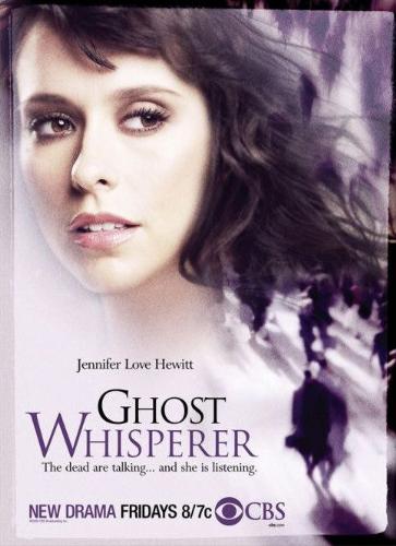Ghost Whisperer - Ghost Whisperer is an American television drama-fantasy-thriller that premiered on CBS September 23, 2005.[3] The show was created by John Gray. It currently stars Jennifer Love Hewitt, David Conrad, Camryn Manheim, formerly Aisha Tyler, and in a recurring role, Jay Mohr. Ghost Whisperer airs Friday nights at 8/7c.  The show's title is a reference to main character Melinda Gordon (portrayed by Jennifer Love Hewitt) who lives in the fictional town of Grandview with her husband Jim and has the ability to see and commune with the dead. The show is also one of several fantasy television programs about young women with gifts for supernatural communication such as the cancelled shows Joan of Arcadia and Tru Calling, and the current NBC show Medium.  Season two of Ghost Whisperer premiered on September 22, 2006 and ended on May 11, 2007, again airing Friday nights on CBS during the same timeslot.[4] CBS officially renewed the show for a third season placing it in its regular Friday 8 p.m. timeslot to act as a lead-in for the similarly-themed vampire drama Moonlight. The third season will premiere September 28, 2007.